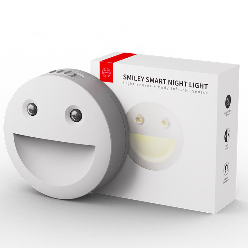 Cove Comfort Stick-On Smile Night Light - LED Motion Sensing, Battery Powered, Easy Magnetic Installation